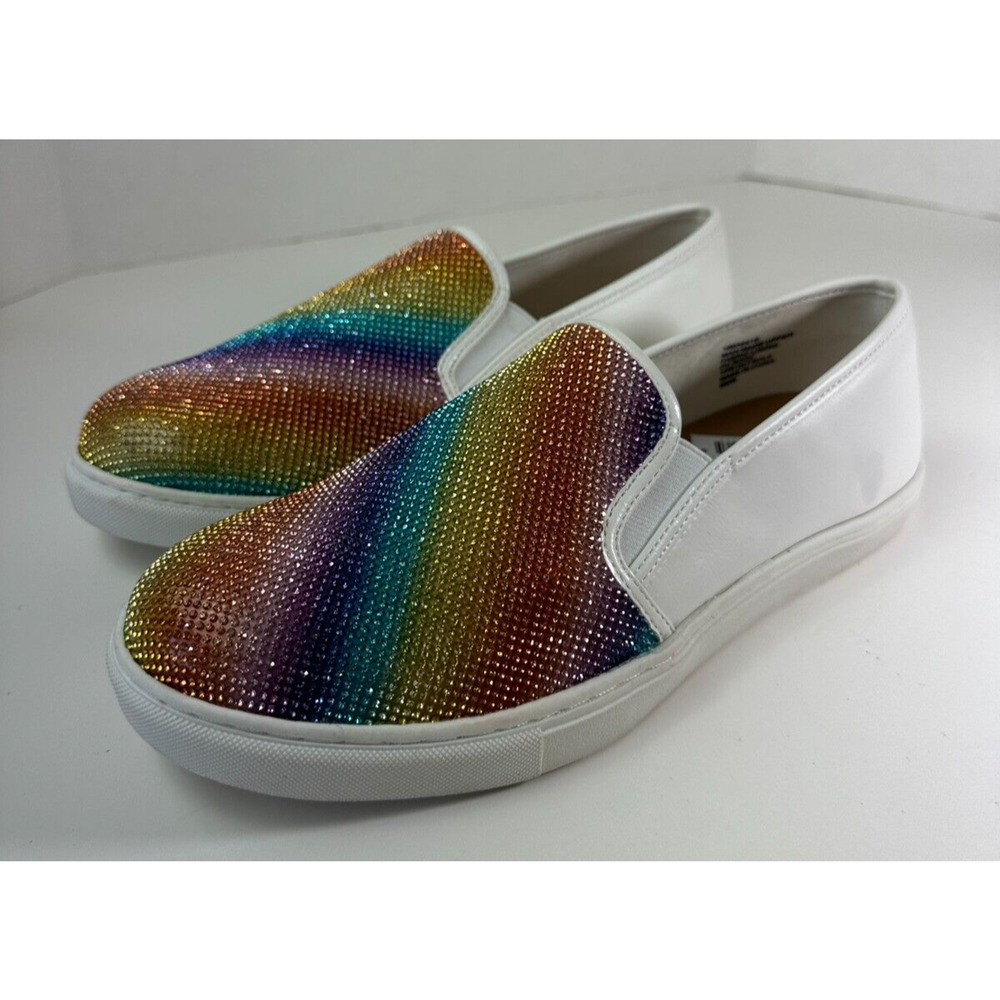 Torrid Embellished Slip On Sneakers Celebrate Love Rainbow Shoes Women's Size 9W - Picture 3 of 15